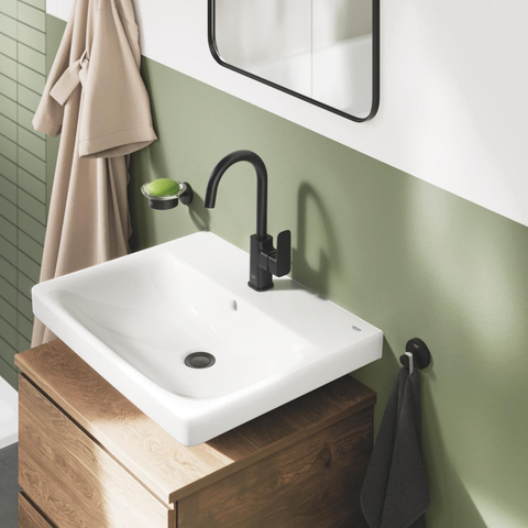 GROHE Dice wastafelkraan - l-size - met waste - mat zwart SW1475083