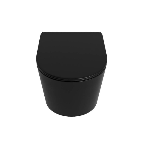 Mondiaz LAVIE hangtoilet – spoelrandloos – 36 x 53 cm – met softclose zitting – Urban (zwart) SW1208750