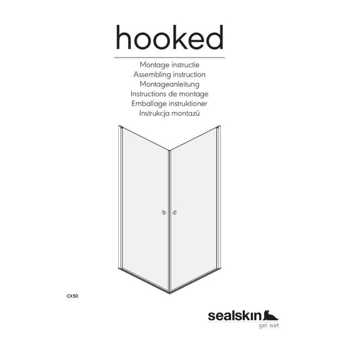 Sealskin Hooked douchecabine 100x100cm met hoekinstap 6mm veiligheidsglas zilver hoogglans SW543193