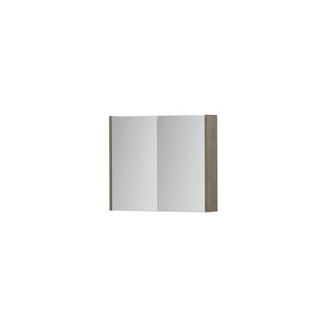 INK SPK1 spiegelkast – 70x60x14 cm – 2 deuren, dubbelzijdige spiegeldeuren – Greige eiken SW439921