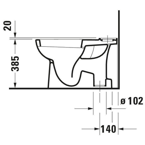 Duravit D-code Duoblokpot - diepspoel - met AO - 35.5x65cm - inclusief bevestiging - zonder reservoir - wit SW69725