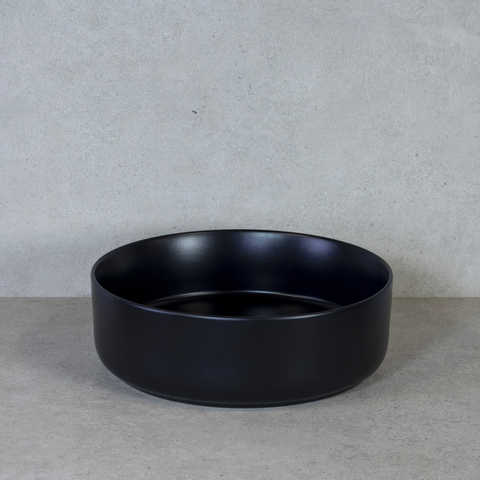 H&R Badmeubelen Note waskom - 37x12cm - opbouw - keramiek - zwart mat OUTLETSTORE STORE38873