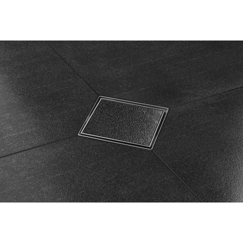 Easy drain Aqua Plus Quattro Drain de sol - 20x20cm - grille carrelable - sortie latérale - profondeur d'encastrement 8cm - inox brossé. 2302724