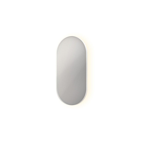 INK SP21 miroir – ovale – 50 x 100 cm – LED indirecte – chauffage de miroir – Blanc mat SW693043