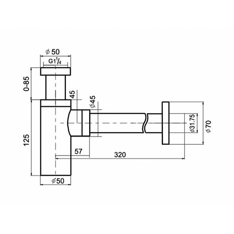 Xenz siphon rond INOX SW104670