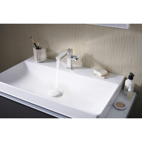 Hansgrohe Tecturis E 1 greeps wastafelkraan - 110 Fine - coolstart - met PushOpen - waste set - hoogglans chroom SW918390