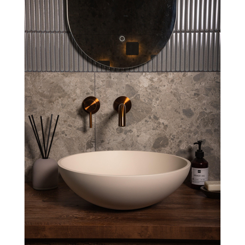 Zeza Element Waskom - 41x41x14cm - solid surface - mat crème (beige) SW1440417