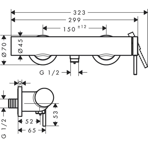 Hansgrohe Tecturis s Eengreeps douchekraan - opbouw - geborsteld brons SW918590