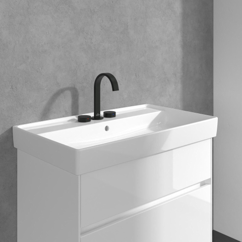 Villeroy & Boch Dawn wastafeluitloop set - zonder pop up afvoergarnituur - mat zwart SW974318