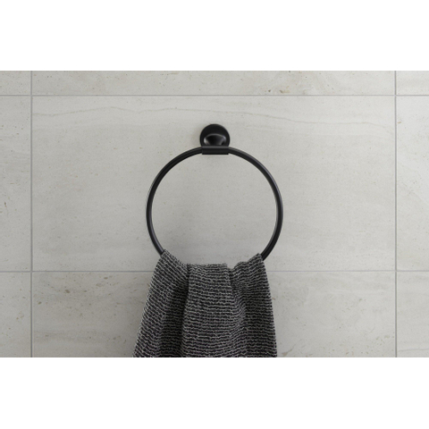 Duravit Starck T Handdoekring - diameter 21cm - mat zwart SW297099