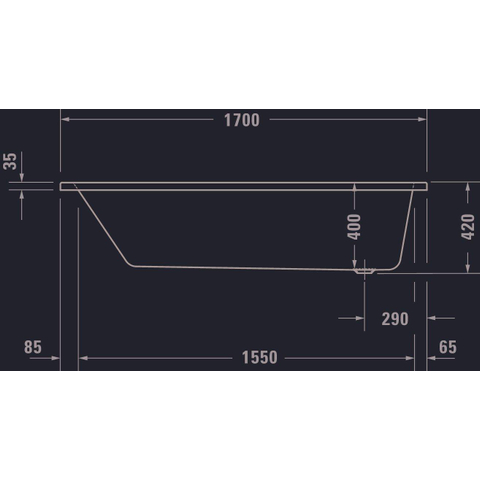 Duravit No.1 Inbouwbad - 170x75cm acryl - glans wit SW723745