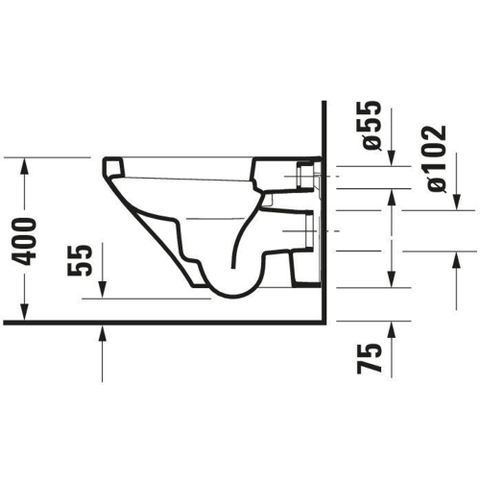 Duravit Durastyle Wandcloset - 54cm - met spoelrand - diepspoel - wit SW54193