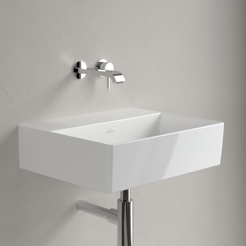 Villeroy & Boch memento 2.0 wastafel - voor handdoekhouders - 50x42cm - zonder overloop - zonder kraangat - White Alpine (glans wit) SW358423