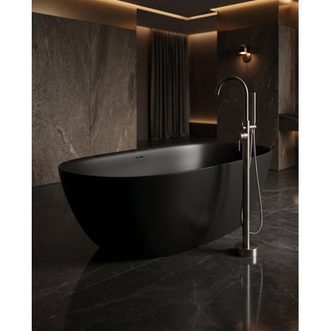 ZEZA Eloise baignoire acrylique à poser 170x80cm siphon noir mat SW1159701