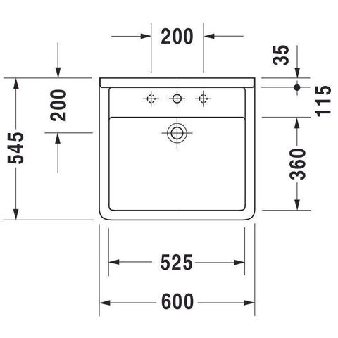Duravit Starck 3 lavabo 60x54,5cm 1 trou de robinet avec trop-plein blanc 0291337