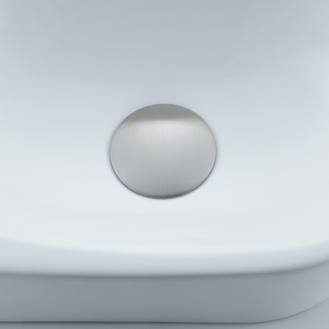 QeramiQ Fuente pack lave-mains – demi-rond – 40 x 21,5 x 12 cm – céramique blanc brillant – robinet inox brossé SW1233098