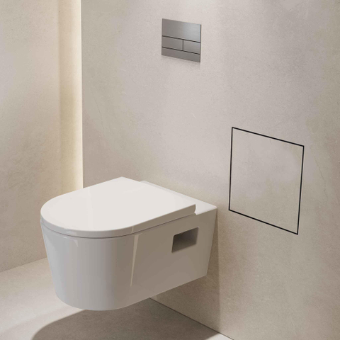 Hansgrohe XtraStoris Rock Poubelle - 30x30x14cm - porte carrelable - brushed stainless steel SW1590298