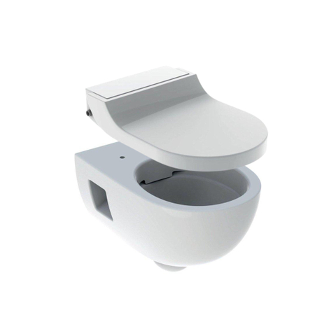 Geberit AquaClean Tuma Douche WC set - 300 basic toilet - diepspoel - randloos - met comfort zitting - föhn - ladydouche - geurafzuiging - wateraansluitset - glans wit SW1477956