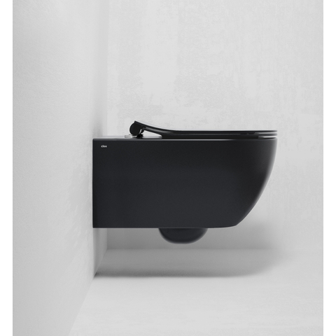 Clou New Hammock hangtoilet – spoelrandloos – diepte 54,5 cm – met dunne softclose zitting – mat zwart SW1442477