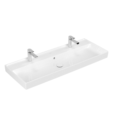 Villeroy & Boch Collaro meubelwastafel - 120x47cm - met overloop - 2 kraangaten - White Alpine (glans wit) SW358344