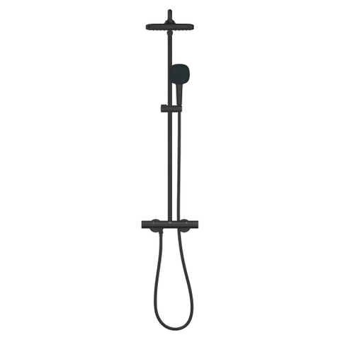 Grohe Vitalio Comfort 250 QuickFix Regendoucheset - 25cm - hoofddouche - vierkante handdouche - 2 straalsoorten - met douchethermostaat - matte black (mat zwart) SW1126675