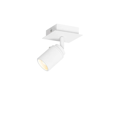 QAZQA Ducha plafonnier de salle de bains - 10x10cm - 1 spot - IP44 - carré - blanc mat SW1187231