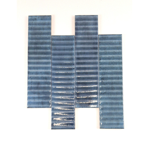Terravito Sileno Pour carrelage mural - 30x7.5cm - 8mm - rainure - Bleu SW1175398