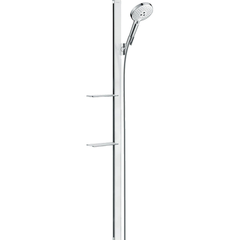 Hansgrohe Raindance Select S Unica Doucheset - glijstang - raindance select S 120 3jet handdouche - zeepschaal - 150cm - doucheslang 160cm - wit/chroom OUTLETSTORE STORE41768