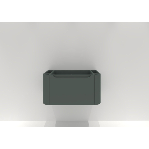 H&R badmeubelen Juice Meuble sous lavabo - 80x45x40cm - angles arrondis - 1 tiroir - poignée intégrée - pétrole mat SW867525