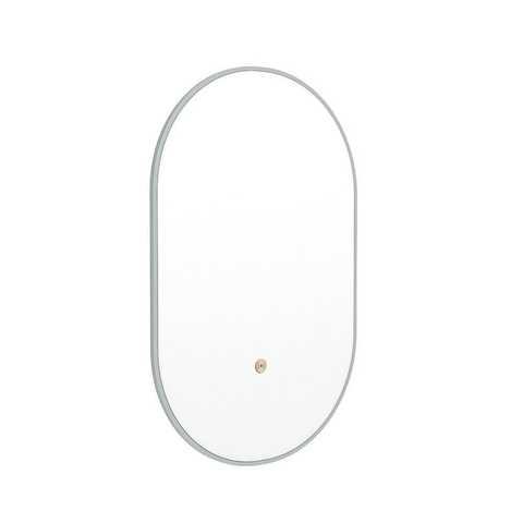 Mondiaz GLOW miroir – ovale – 45 x 90 cm – LED indirecte tout autour – capteur de mouvement – Greey (vert clair/gris) SW1105181