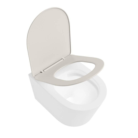 Mondiaz LAVIE hangtoilet – spoelrandloos – 36 x 53 cm – met softclose zitting – Talc (wit), zitting Linen (offwhite) SW1208788