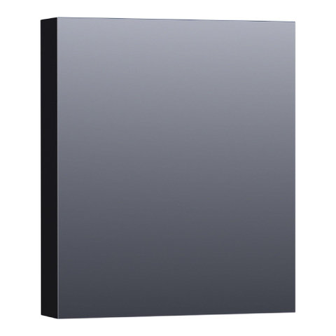 BRAUER Impress armoire de toilette - 60x70x15cm - sans éclairage - avec 1 porte miroir double face pivotante à droite - noir mat SW392989
