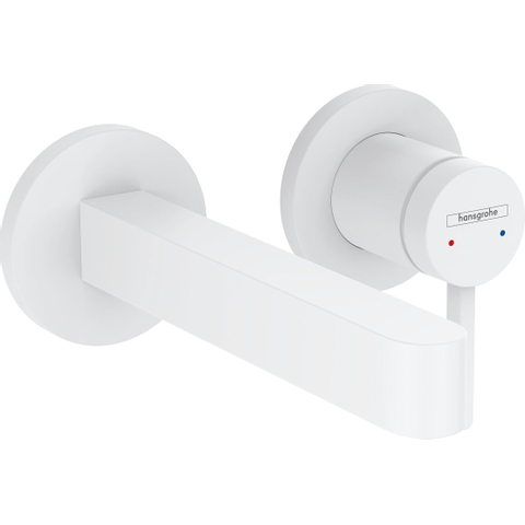 Hansgrohe Finoris 1 greeps wastafelkraan - inbouw - voorsprong 168 mm - met afvoerplug - mat wit SW651182