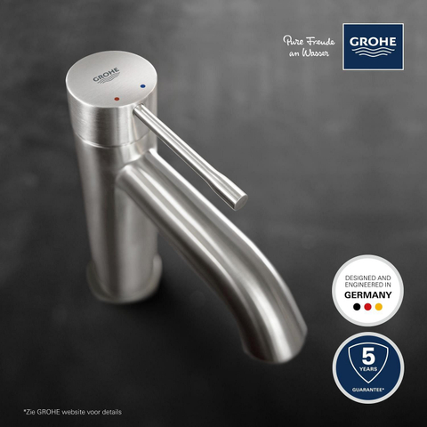 Grohe Essence New Wastafelkraan Opbouw - uitloop 11.6cm - s size - Supersteel (RVS) SW73266