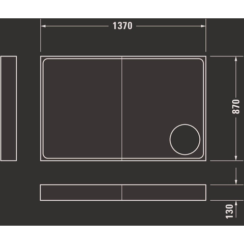Duravit Starck Slimline Kunststof douchebak acryl rechthoekig - 140x90x5.5cm - zonder poten - wit 0297276