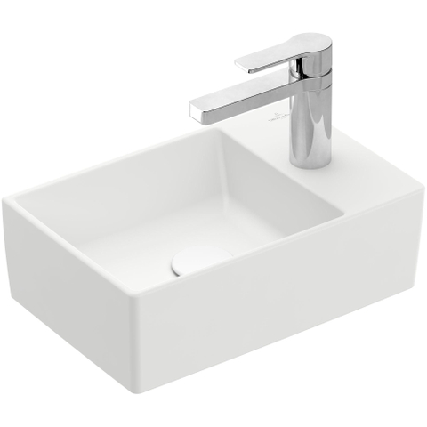 Villeroy & Boch memento 2.0 fontein - 40x26cm - 1 kraangat - zonder overloop - Stone White (mat wit) SW336069