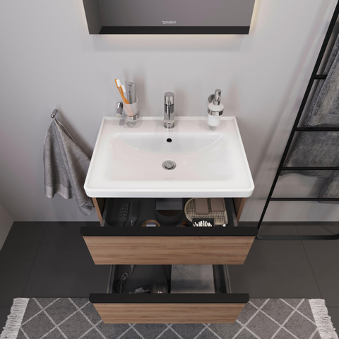 Duravit D-neo Meubelset - met wastafelonderbouwkast - met 2 laden - met softclose - 65x20x48cm - inclusief wastafel - mat wit SW641977