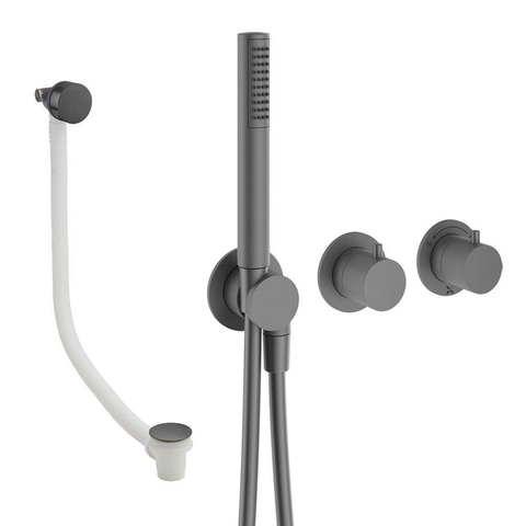 Crosswater MODULE Handdoucheset - 2 hendels - badafvoer - handdouche - slate gunmetal (antraciet) SW1472415