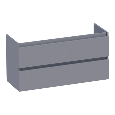 BRAUER Joy Meuble sous-lavabo peu profond - 100x39x50cm - 2 tiroirs softclose - sans poignées - 1 découpe pour siphon - gris mat SW1201208
