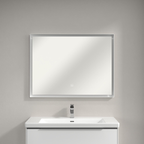 Villeroy & Boch Subway 3.0 spiegel - 100x75cm LED licht rondom - mat zilver SW641589