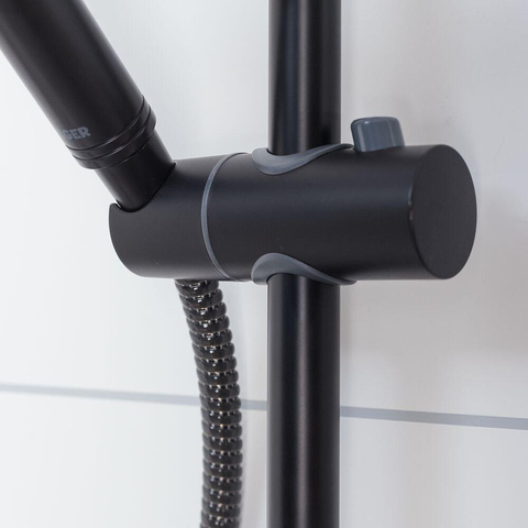 Tiger Tyne regendoucheset zonder kraan – Ø22,5 cm hoofddouche – glijstang met omstel – handdouche met slang – mat zwart SW544593