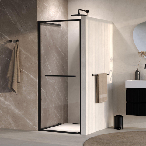 BRAUER Luminis Nisdeur - 90x200 - naar binnen draaiend - helder glas - omkeerbaar - incl. glascoating - mat zwart SW1580984