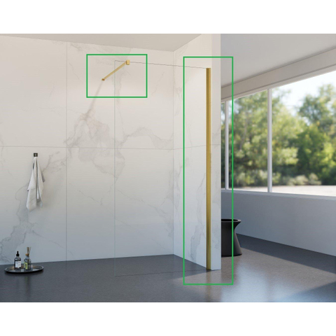 Fortifura Galeria profielset - 200cm + stabilisatiestang - 120cm - PVD - geborsteld messing (goud) SW968238