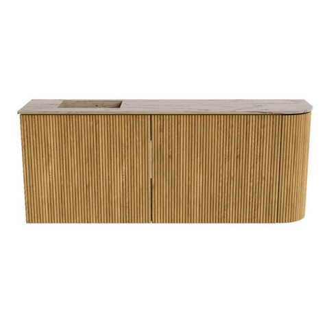 Mondiaz JOYA-DLUX 101.6cm toiletmeubel - ronding rechts kleur Oak - Wastafel FAYE positie Links 1 kraangat kleur Arena. SW1423927