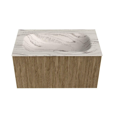 MONDIAZ KURVE-DLUX Meuble de salle de bains 80cm couleur Dusk avec 1 tiroir et 0 porte. Lavabo BIG SMALL Central 1 trou de robinet Nata. SW1432368