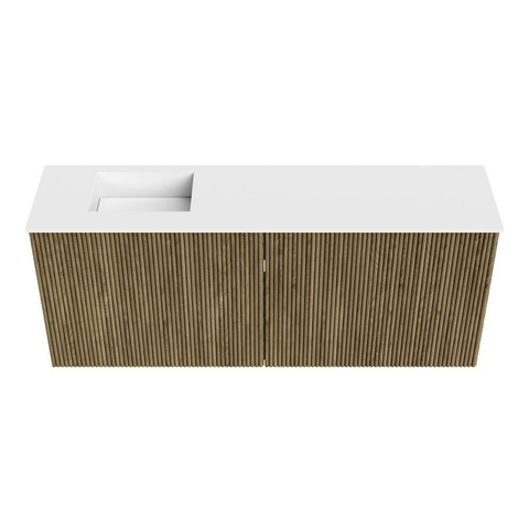 Mondiaz JOYA 100cm toiletmeubel - kleur Dusk - Wastafel FAYE positie Links 1 kraangat kleur Talc. SW1421592