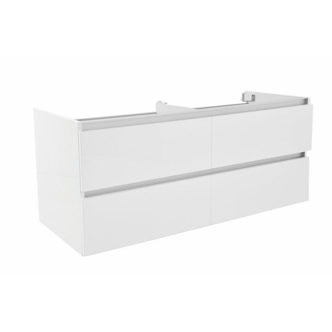 Wiesbaden Vision Onderkast - met 4 laden - 2 uitsparingen - 120x46cm - glans wit SW95810