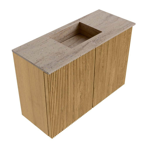 Mondiaz JOYA-DLUX 60cm toiletmeubel - kleur Oak - Wastafel FAYE positie Midden 1 kraangat kleur Saba. SW1424159
