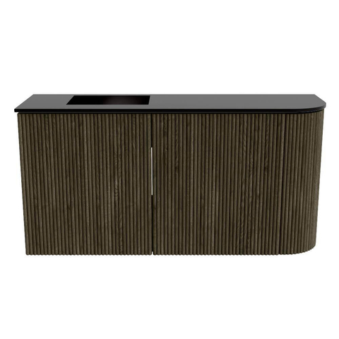 Mondiaz JOYA 81.6cm toiletmeubel - ronding rechts kleur Shadow - Wastafel FAYE positie Links Zonder kraangat kleur Urban. SW1421512