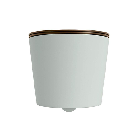 Mondiaz LAVIE hangtoilet – spoelrandloos – 36 x 53 cm – met softclose zitting – Greey (lichtgroen/grijs), zitting Rust (bruin) SW1208700